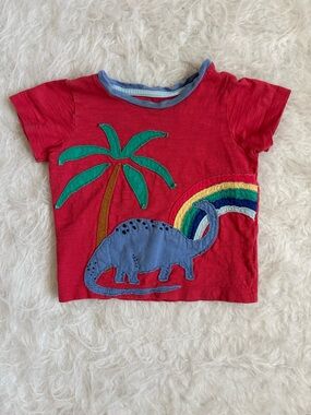 Mini Boden Toddler Boy Bright & Bold Dinosaur Appliqué Tee
